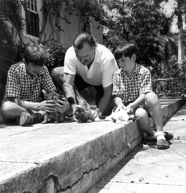 Ernest Hemingway with his sons